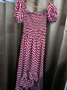 Boho Maxi Dress with Zigzag Print