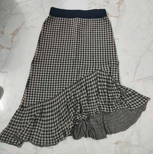 Checked Midi Skirt