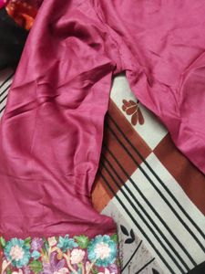 Embroidered Silk Kurti Top