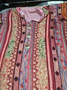 multi Ethnic Kurta embroidery and golden pants s