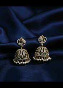 Stunning Jhumka Earrings with Pearls