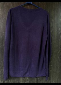 V-Neck Purple Knit Sweater