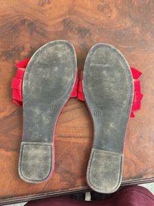 Red Bow Slide Sandals