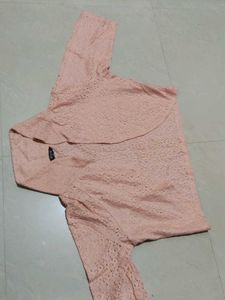 Peach Cropped Shrug