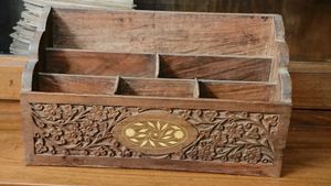 Vintage Carved Wooden Desk stand