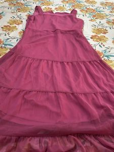 Chic Pink Button-Front Dress with size L