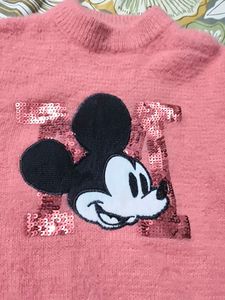 Adorable Pink Mickey Mouse Sequin Sweater