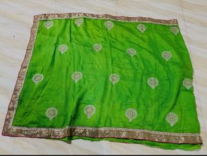 Vibrant Green Embroidered Saree
