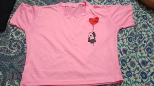 Pink Crop Tshirt For Women