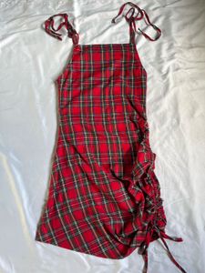 Plaid Mini Dress with White Top