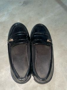 Chunky Sole Black Loafers