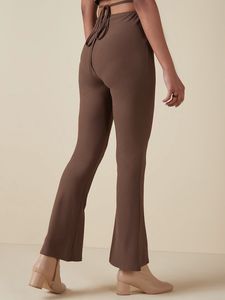 Cozy Brown Ribbed Flare Set