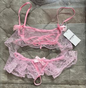 Pink Lace Lingerie Set