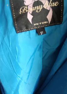 Blue Coat with Faux Fur Collar