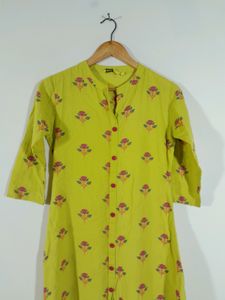 Florescent Green Printed Kurta (Women's)