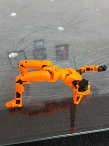 action you Figure 3d printed orange and black