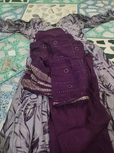 Lavender Colour Naira Cut Kurta Set