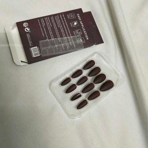 Matte Dark Brown Stiletto Press-On Nails