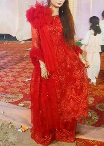 Red Sequin Anarkali Suit