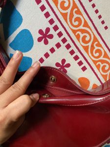 Chic Red Crescent Shoulder Bag