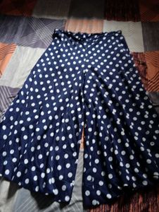 Navy Polka Dot Palazzo Pants