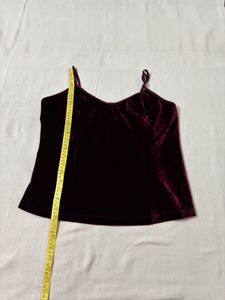 Velvet Wine Spaghetti Strap Top