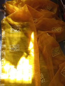 Vibrant Yellow Embroidered Saree