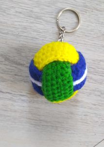 Handmade Brazil Flag Keychain for football lovers
