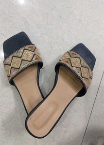 Embroidered Flat Sandals