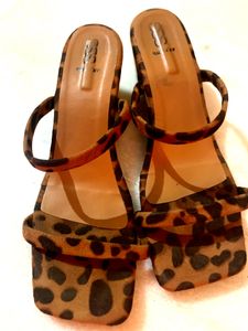 Block Heels In Brown And Black Color
