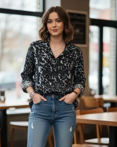 Patterned Button-Down Shirt
