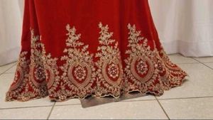 Stunning Red &amp; Gold Embellished Gown