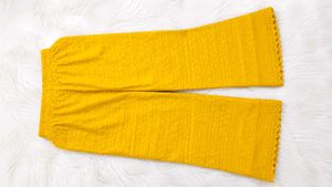 Elegant lakhnavi chikankari Yellow Palazzo Pants