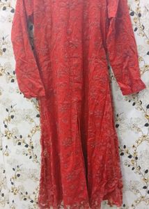 Red Embroidered frock