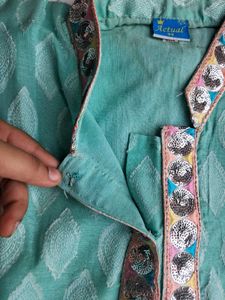 Sequins Work Kurti Set