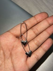 Heart Safety Pin Pair and hoops H&amp;M