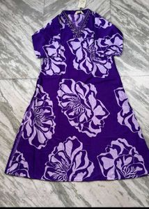 Vibrant Purple Floral Kurta Set with Dupatta