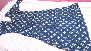Navy Blue Printed Kurta
