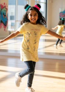 12-14 year Cute Yellow 'Dance Mode On' Tee