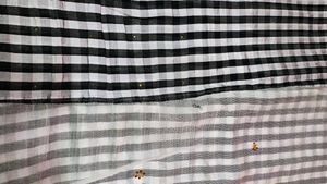 Elegant Black &amp; White Checkered Saree