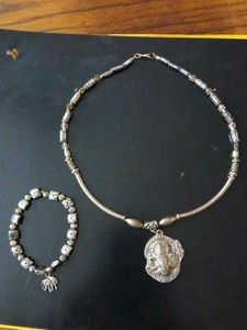 Boho Beaded Necklace and Bracelet Set