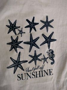 Off-Shoulder Starfish Graphic Tee