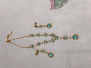 Stunning Teal Blue Crystal Jewellery Set