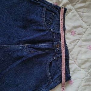 Blue Wide Leg Denim Jeans