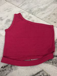 Ribbed One-Shoulder Crop Top