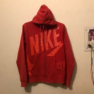 Nike 2011 Red Graphic Print Zip-Up Hoodie