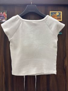 Women's White Square Neck Top