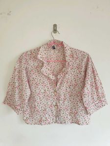 Petal Pop Notch-Lapel Blouse