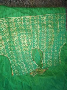 Elegant Green &amp; Gold Ethnic Gown