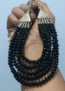 Crystal Black Beaded Necklace